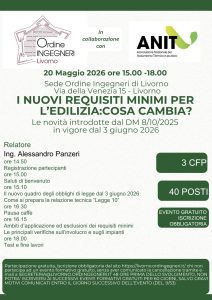 Livorno – Seminario gratuito su “I Nuovi Requisiti Minimi per l’Edilizia”